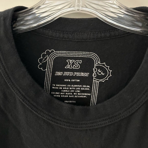 Big Bud Press Black Cotton Tee with tie dye - Picture 2 of 3